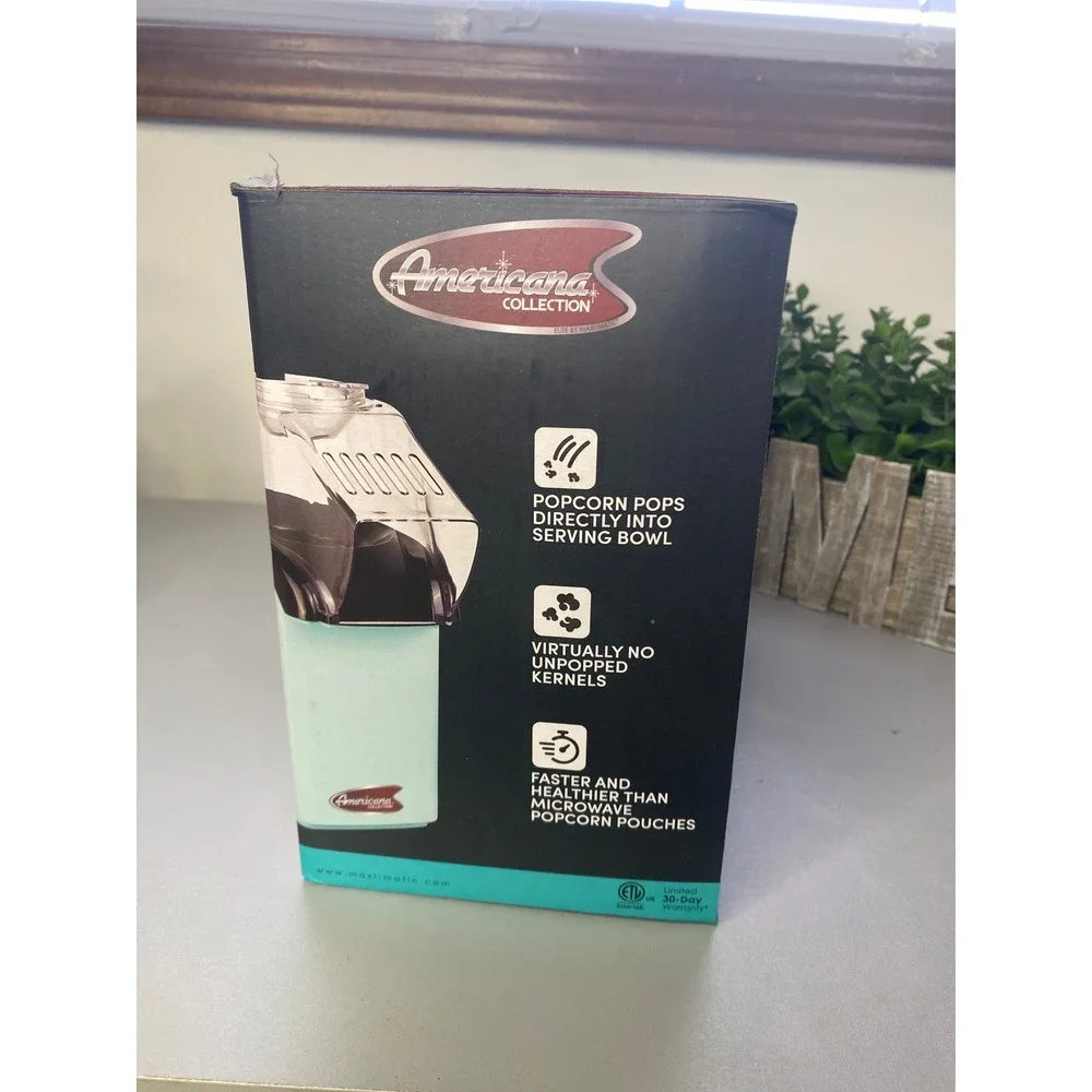 Americana Collection Hot Air Popcorn Maker Light Blue Model EPMA‎ 1810BL